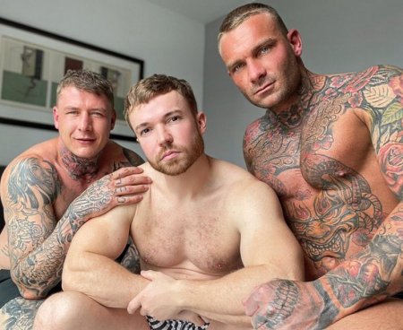 Billy Essex & Geordie Jackson fuck Gabriel Cross