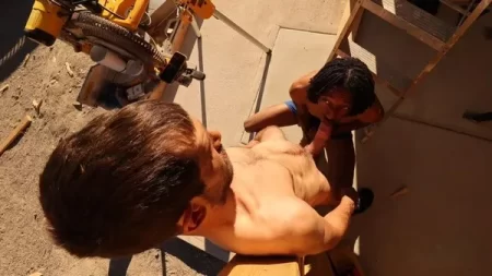 Expert Sucker & Muscular Worker – Intense pipe on the job site